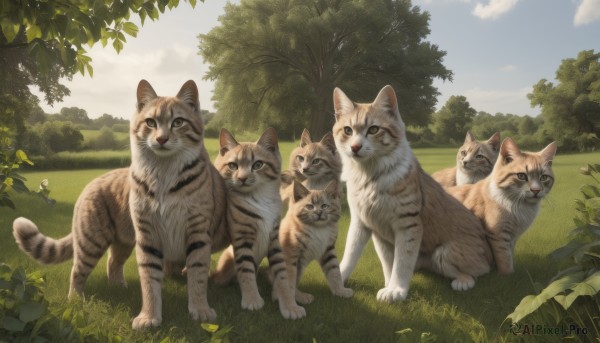 A vivid day showcasing a cat
