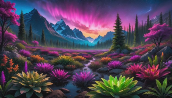 Sunset outdoors brought to life with a captivating landscape