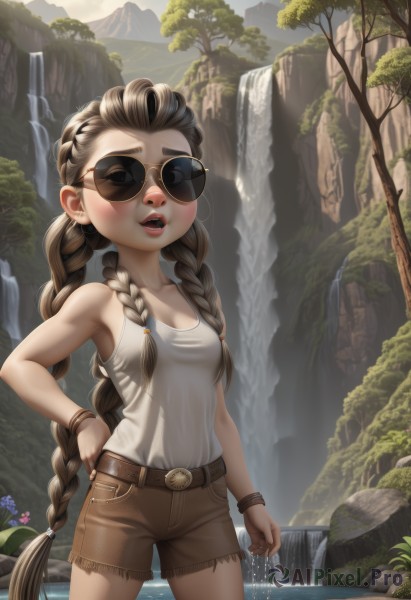 A female set against the backdrop of a serene day