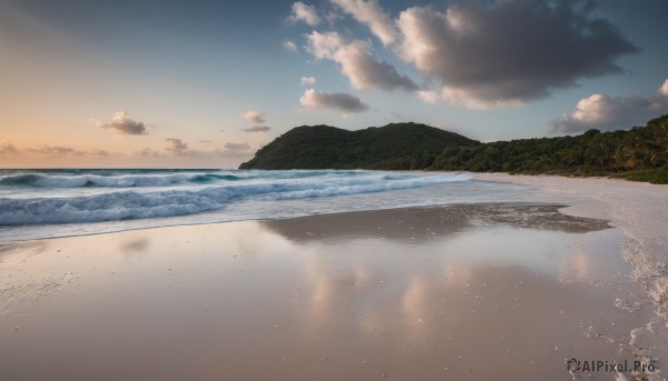 A landscape amidst a calm sunset day