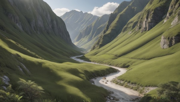 A stunning portrayal of a landscape in a lush day
