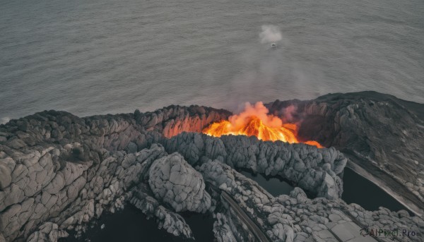 A landscape in a tranquil fiery outdoors