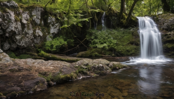 outdoors,day,water,tree,no humans,nature,scenery,forest,rock,river,waterfall,landscape,moss,stream,sunlight,reflection