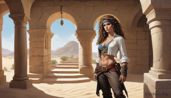 A female in a picturesque day