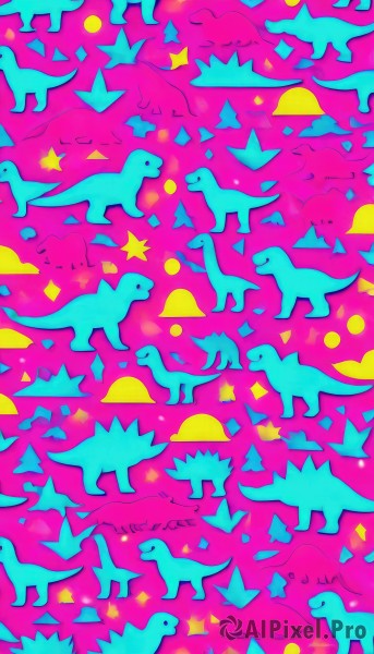 A dog surrounded by a lush dynamic scene
