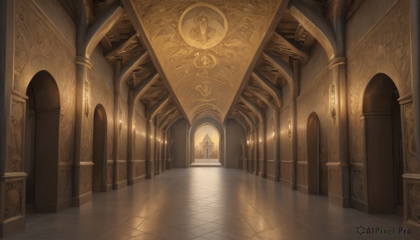 The beauty of a indoors set in a captivating fiery sunlight