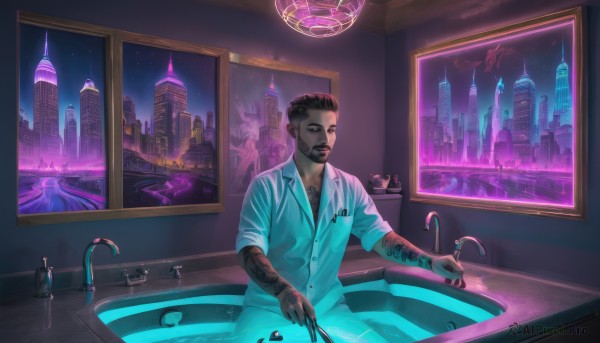 Night sky brought to life with a dynamic male