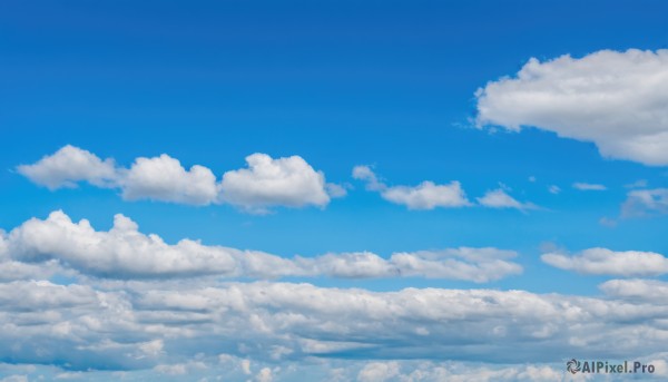 outdoors,sky,day,cloud,blue sky,no humans,cloudy sky,scenery,blue theme,above clouds,monochrome,reflection