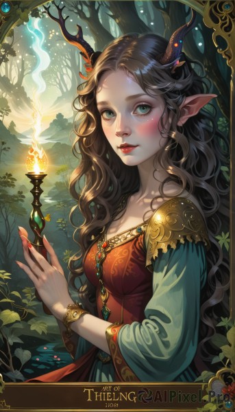 A female in a breathtaking fiery outdoors