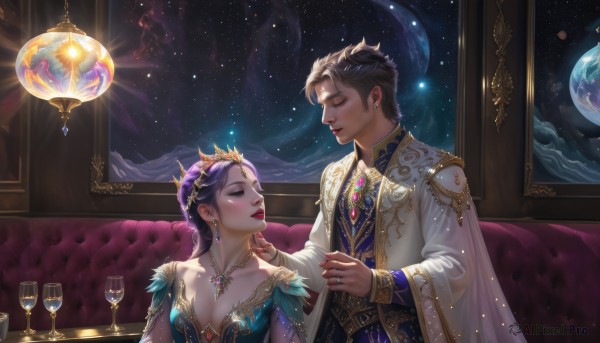 A male in a picturesque night sky