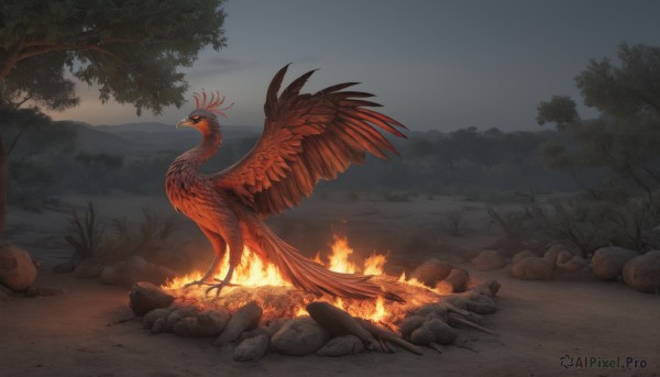 The majestic beauty of a unique subject set within a dynamic fiery outdoors