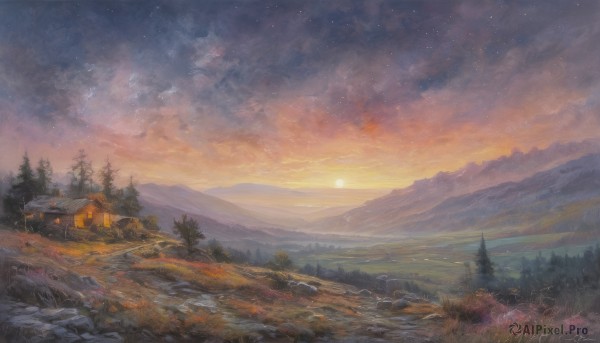 The beauty of a landscape set in a captivating sunset outdoors
