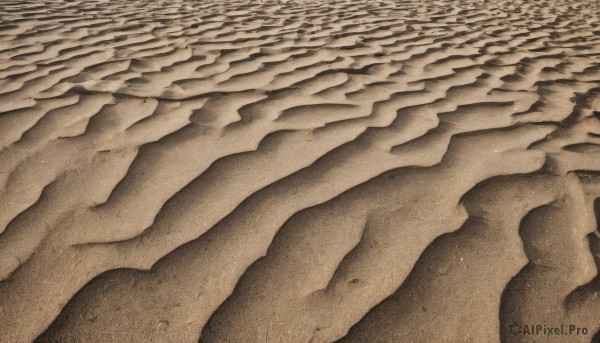 monochrome,outdoors,water,no humans,ocean,traditional media,beach,scenery,sand,waves,shore,brown theme,desert,from above,close-up