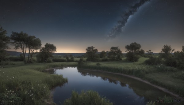 The wonder of a landscape in a picturesque sunset outdoors