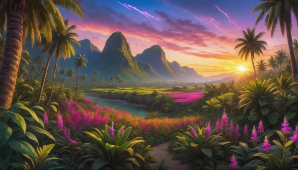 The charm of a landscape in a scenic sunset outdoors