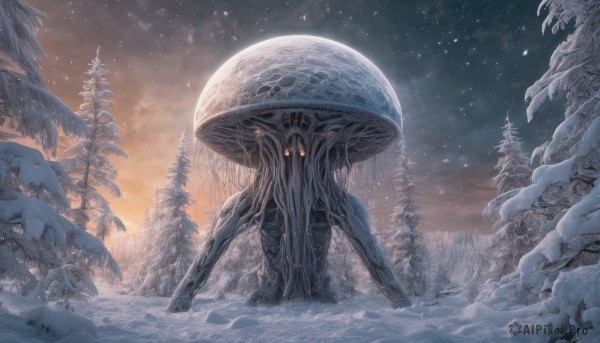A delightful capture of a monster within snowy outdoors