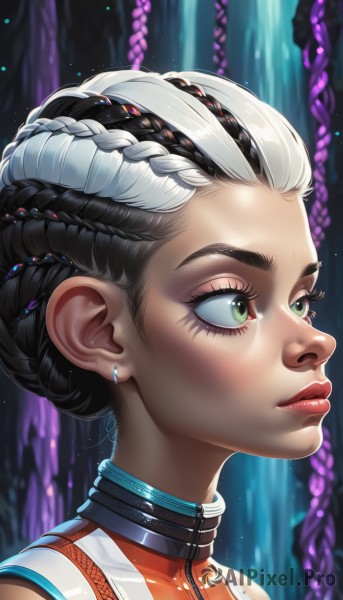 A striking dynamic scene featuring the elegance of a female