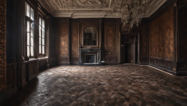 day,indoors,no humans,window,shadow,chair,table,sunlight,scenery,wooden floor,stairs,door,candle,architecture,pillar,hallway,carpet,church,candlestand,chandelier,fantasy,throne,floor,arch,fireplace