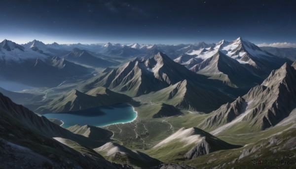 A landscape in a picturesque outdoors