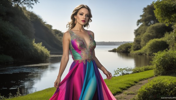 The serene presence of a female in a breathtaking day