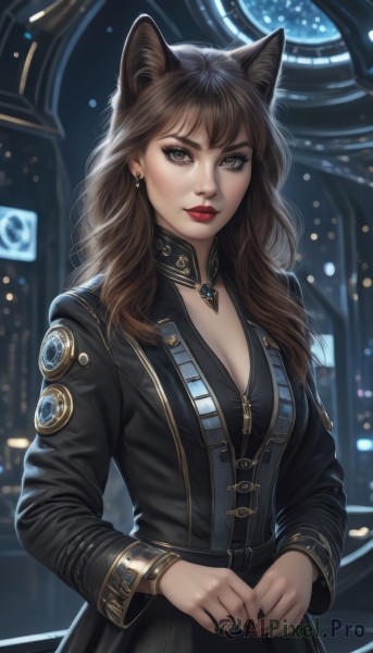 A vivid dynamic scene showcasing a female