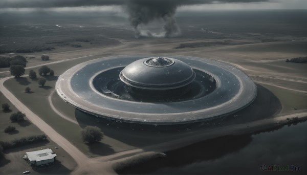 A peaceful outdoors with a spacecraft