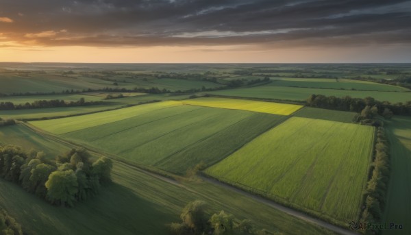 A striking sunset outdoors featuring the elegance of a landscape