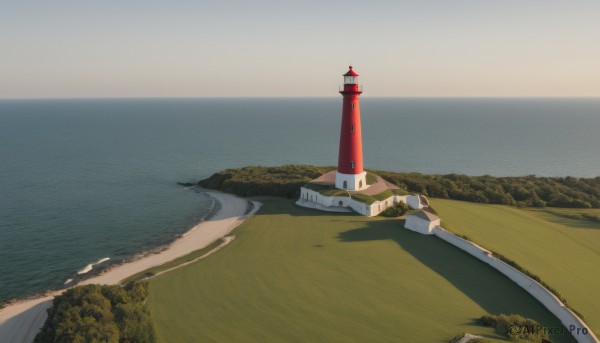 outdoors,sky,day,cloud,water,tree,no humans,ocean,grass,building,nature,scenery,mountain,horizon,road,field,river,castle,tower,landscape,lake,path,beach,forest,bush,watercraft,traffic cone,lighthouse