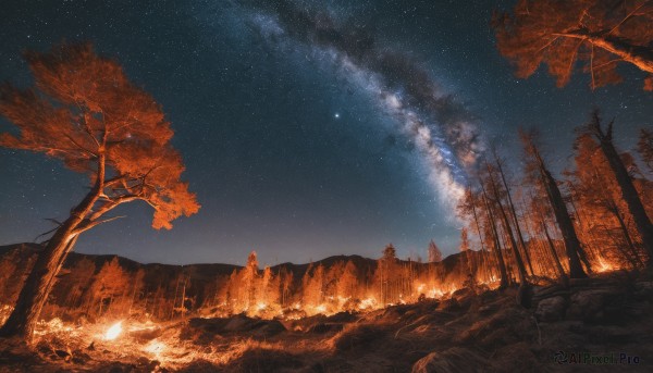 Image of a landscape in a vibrant fiery outdoors