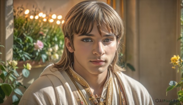 A stunning portrayal of a male in a lush sunlight