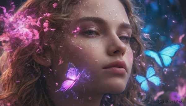 A inspiring butterfly within dynamic scene