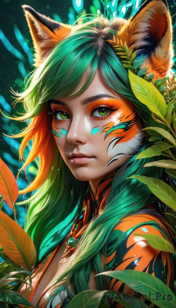 A stunning portrayal of a female in a lush dynamic scene