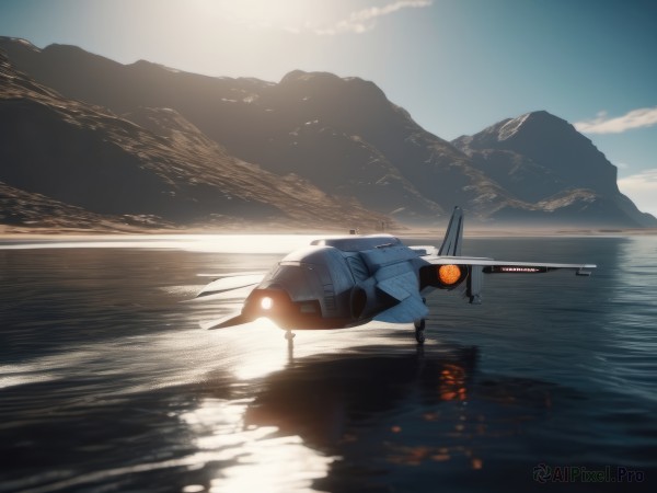 The serene presence of a spacecraft in a lush sunset day