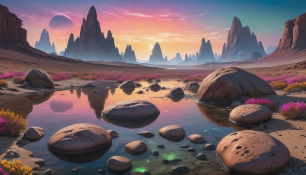 A peaceful image of a unique subject in sunset outdoors