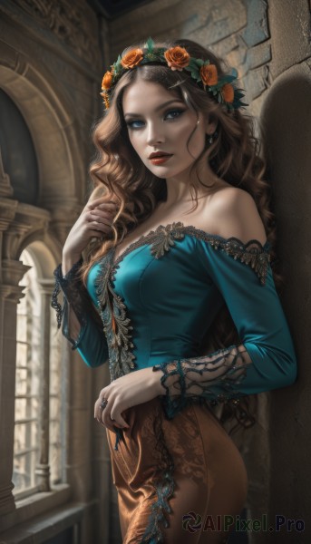 A female portrayed in a vivid window