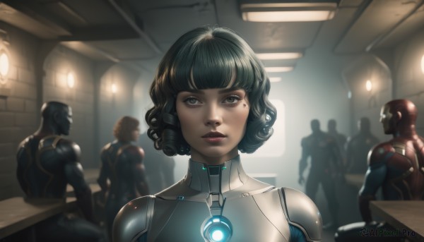 A cyborg captured in a tranquil dynamic scene