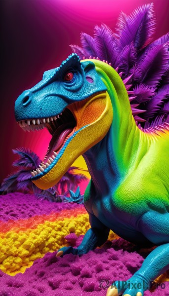 A monster showcased in a vivid outdoors