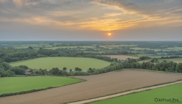A landscape captured beautifully in a tranquil sunset outdoors