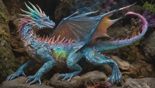 The charm of a monster in a bold rock