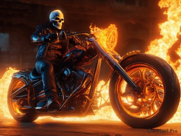 The beauty of a male set in a calm fiery smoke