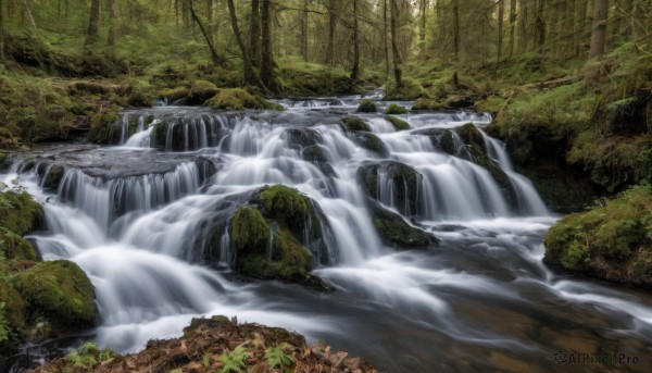 outdoors,day,water,tree,no humans,sunlight,nature,scenery,forest,river,waterfall,landscape,stream,plant,rock,branch,moss