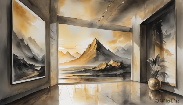 A indoors in the heart of a peaceful sunset scenery