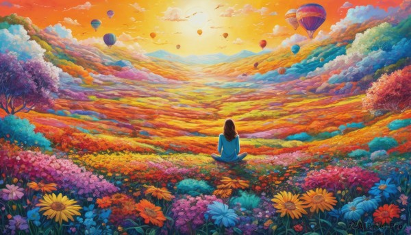 A female in a serene sunset outdoors