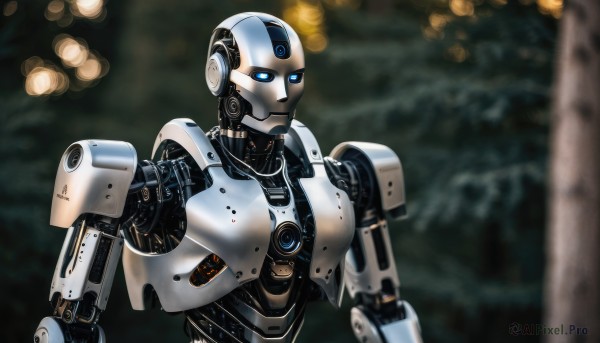 A stunning android captured in dynamic scene
