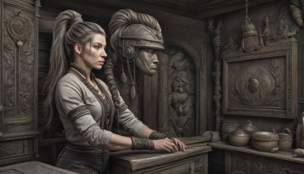 The allure of a female in a majestic dynamic scene