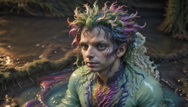 A stunning portrayal of a male in a calm dynamic scene