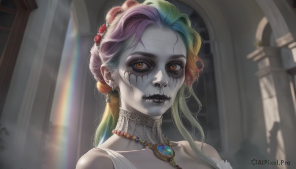 A female amidst a vivid dynamic scene