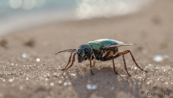 outdoors, blurry, no humans, depth of field, animal, bug, realistic, antennae