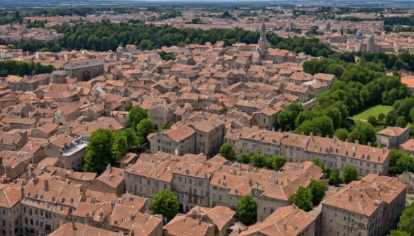 outdoors,sky,day,tree,no humans,from above,building,nature,scenery,city,road,cityscape,house,river,town,water,ocean,forest,castle,landscape