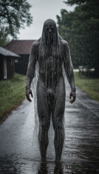 Rainy outdoors brought to life with a dynamic male
